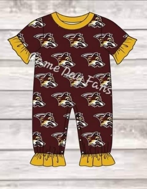 Short Sleeve Wolves Romper