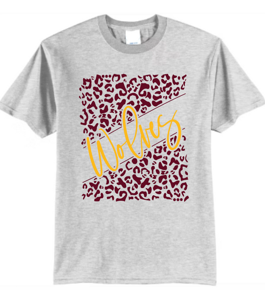 Youth- Maroon Wolves Leopard Frame