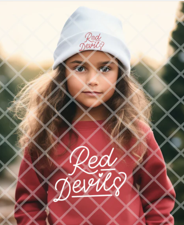 Red Devils White Script