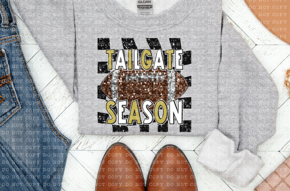 Tailgate Season Gold Faux Glitter