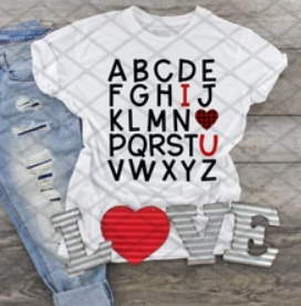 I heart U Alphabet