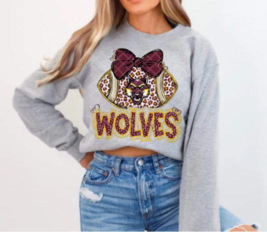 Wolves Football Bow