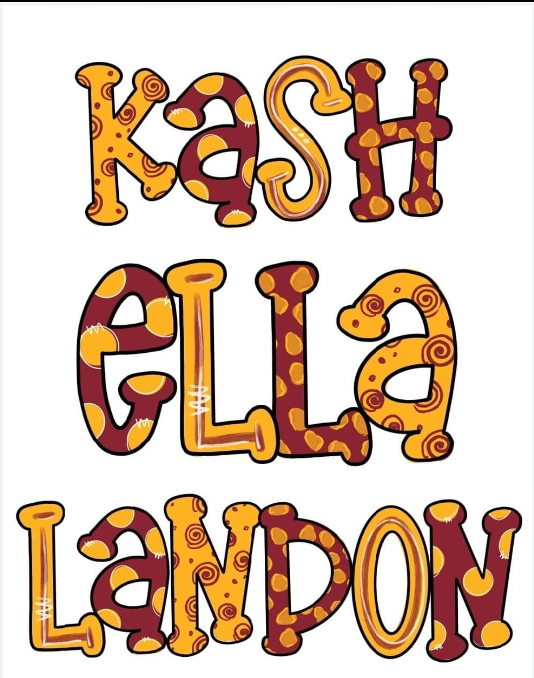 Youth- Maroon and Gold Name Tee