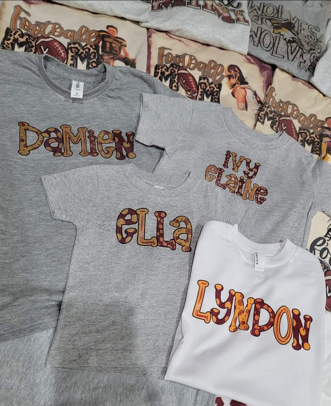 Youth- Maroon and Gold Name Tee