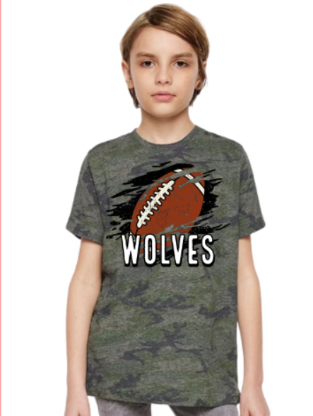 Youth- Distressed Wolves Football